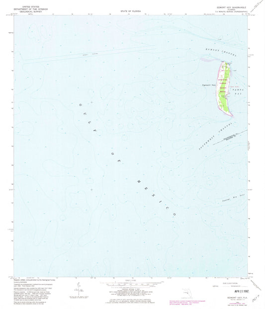 Classic USGS Egmont Key Florida 7.5'x7.5' Topo Map Image