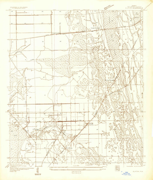 Classic USGS Elkton Florida 7.5'x7.5' Topo Map Image