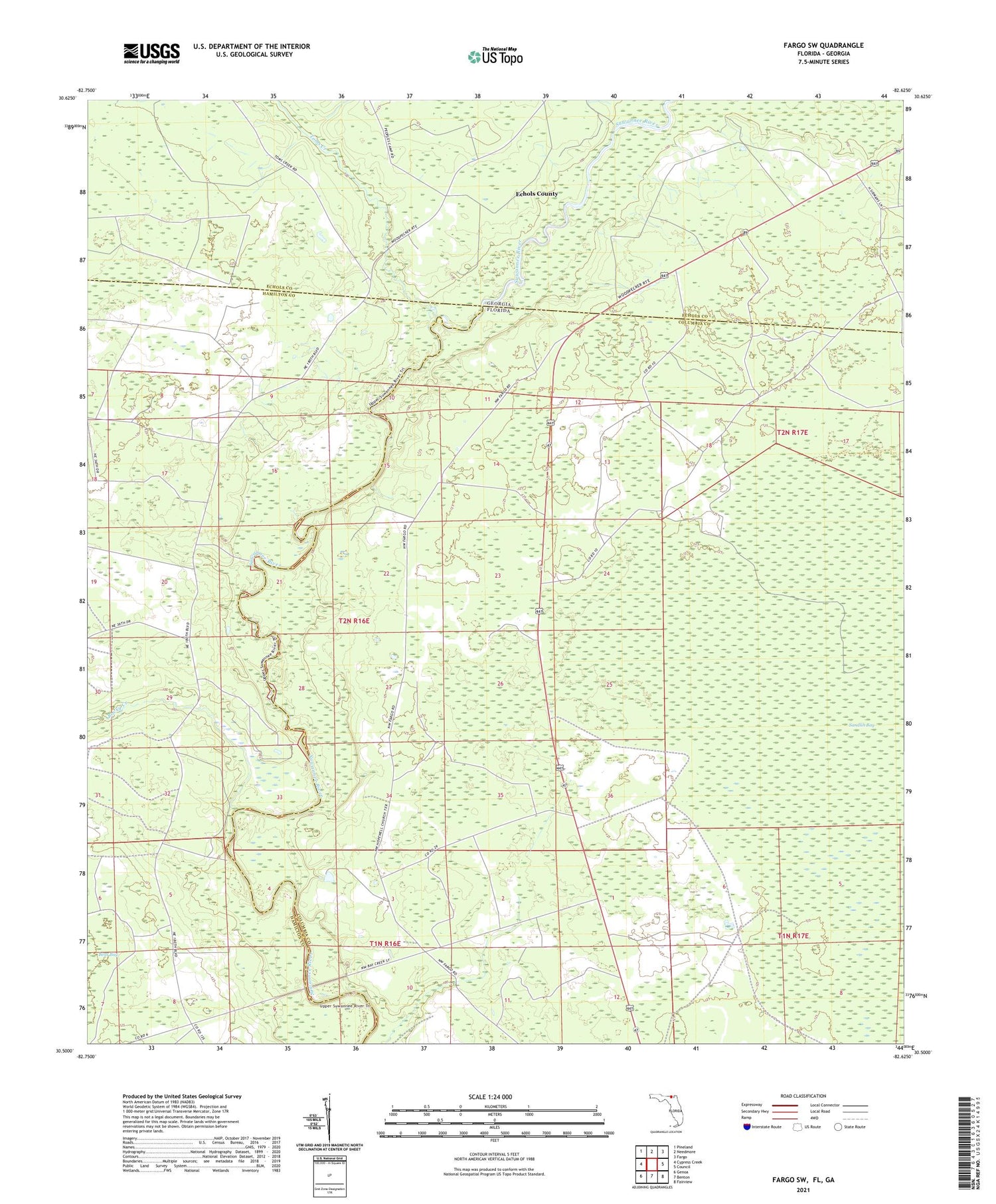 Fargo SW Florida US Topo Map Image