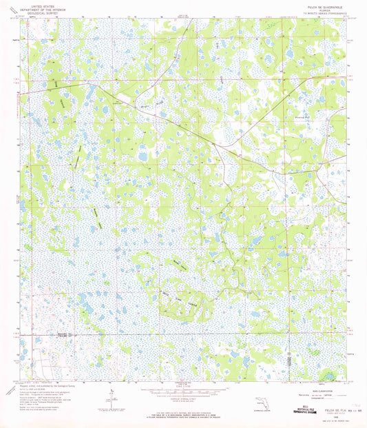 Classic USGS Felda SE Florida 7.5'x7.5' Topo Map Image