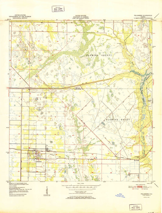 Classic USGS Fellsmere Florida 7.5'x7.5' Topo Map Image