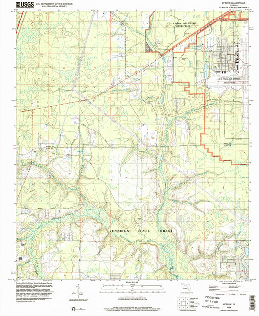 Classic USGS Fiftone Florida 7.5'x7.5' Topo Map Image