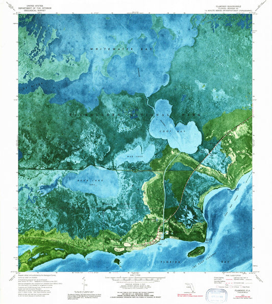 Classic USGS Flamingo Florida 7.5'x7.5' Topo Map Image