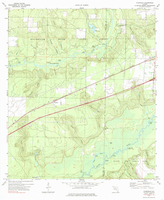 Classic USGS Floridale Florida 7.5'x7.5' Topo Map Image