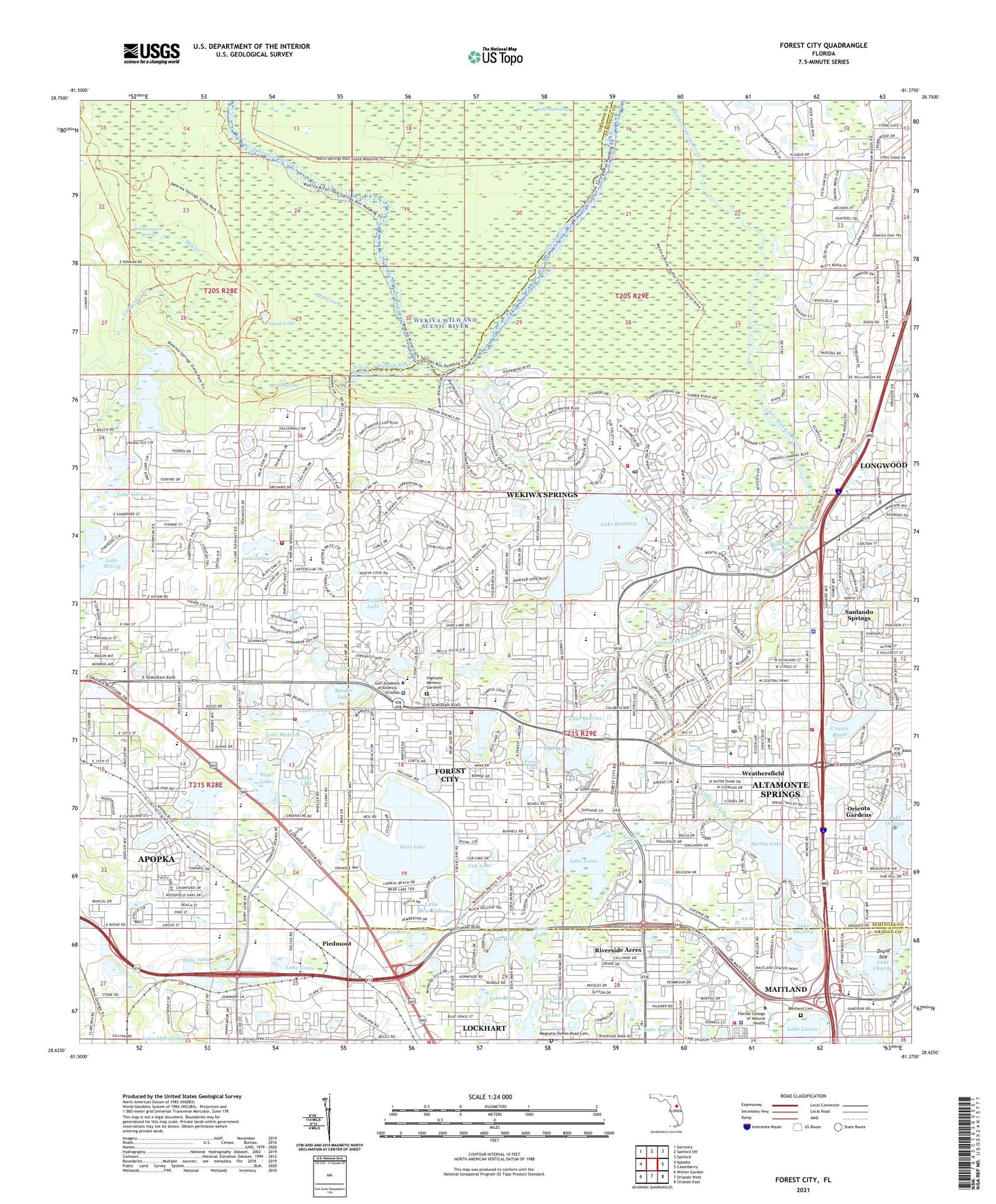 Forest City Florida US Topo Map Image