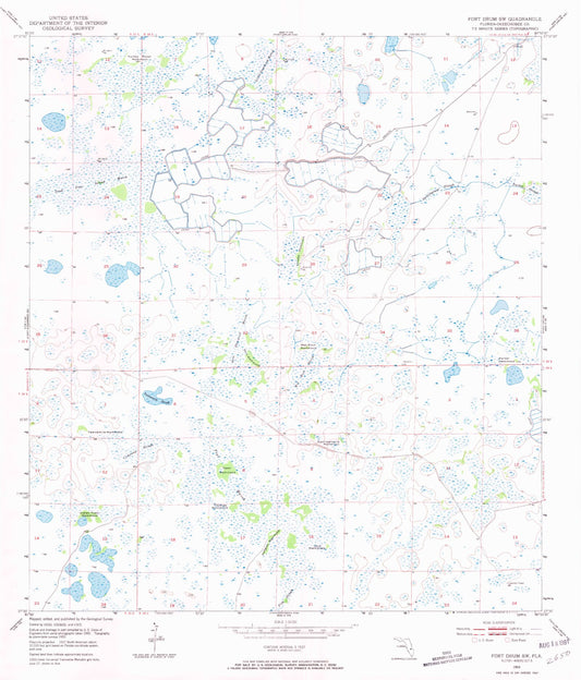 Classic USGS Fort Drum SW Florida 7.5'x7.5' Topo Map Image