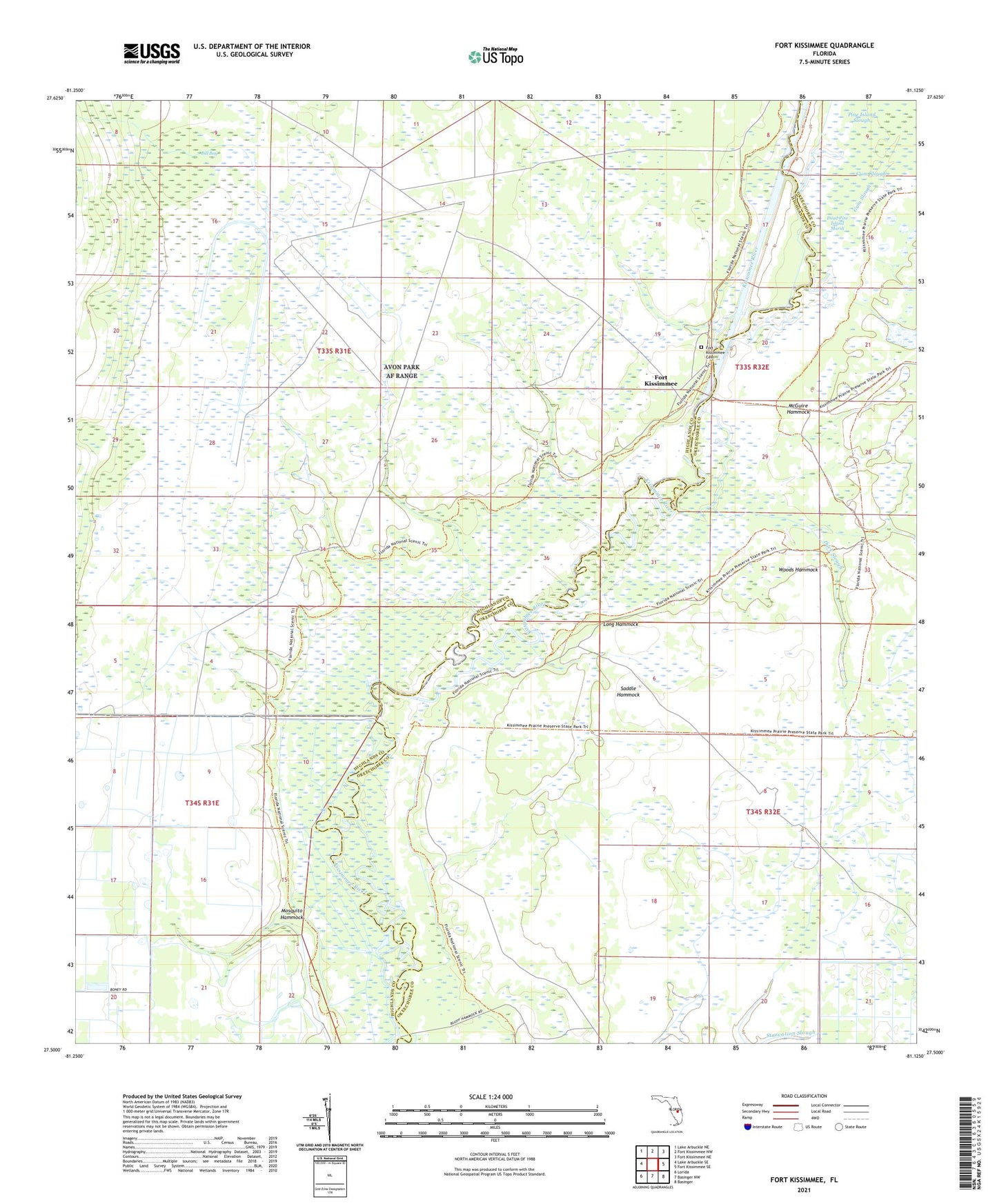 Fort Kissimmee Florida US Topo Map Image
