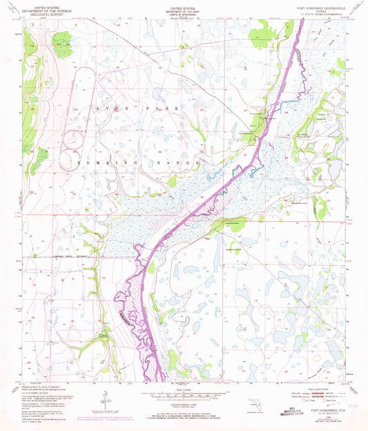 Classic USGS Fort Kissimmee Florida 7.5'x7.5' Topo Map Image