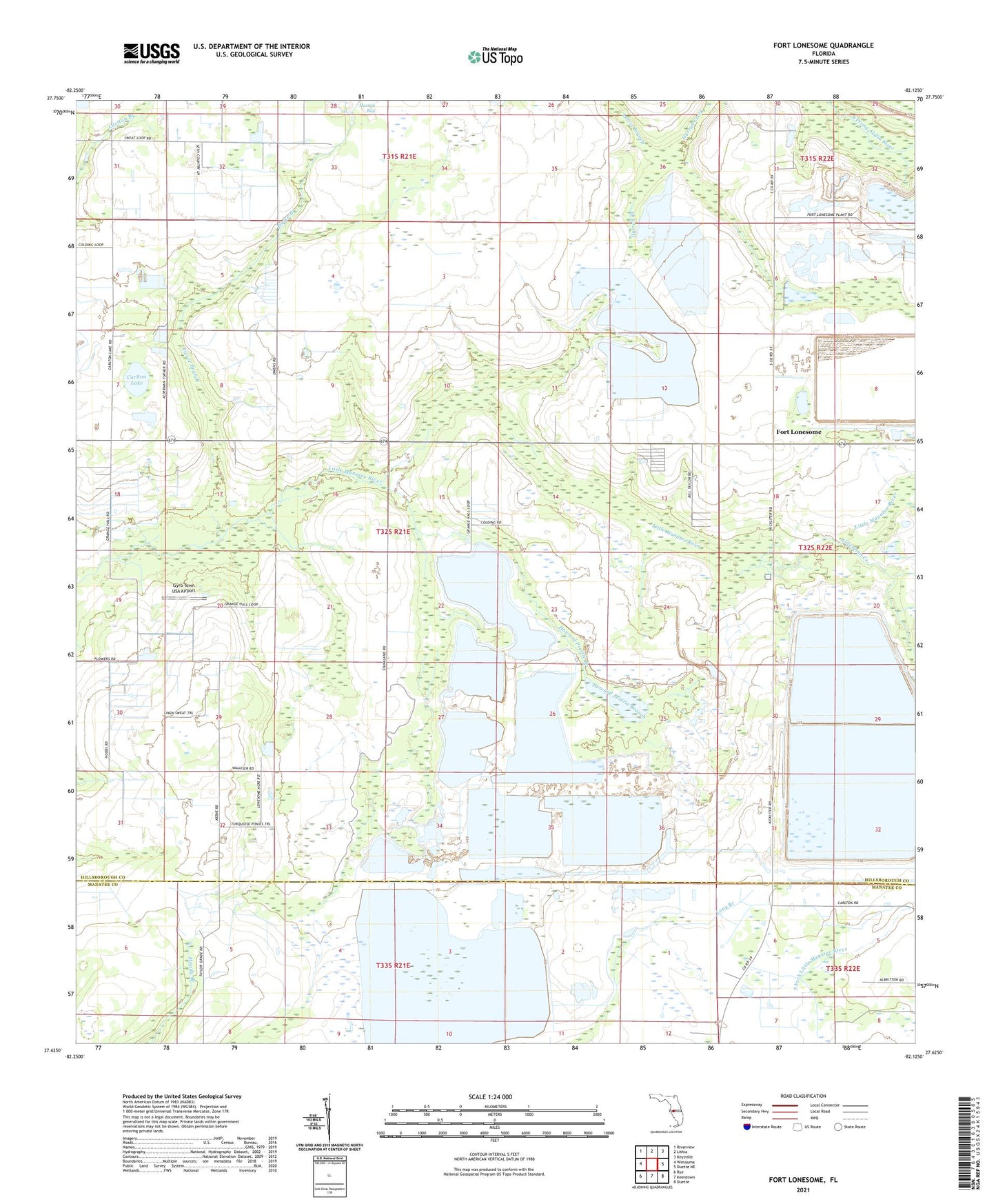 Fort Lonesome Florida US Topo Map Image