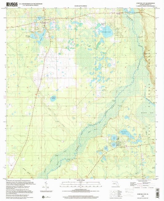 Classic USGS Fort McCoy Florida 7.5'x7.5' Topo Map Image