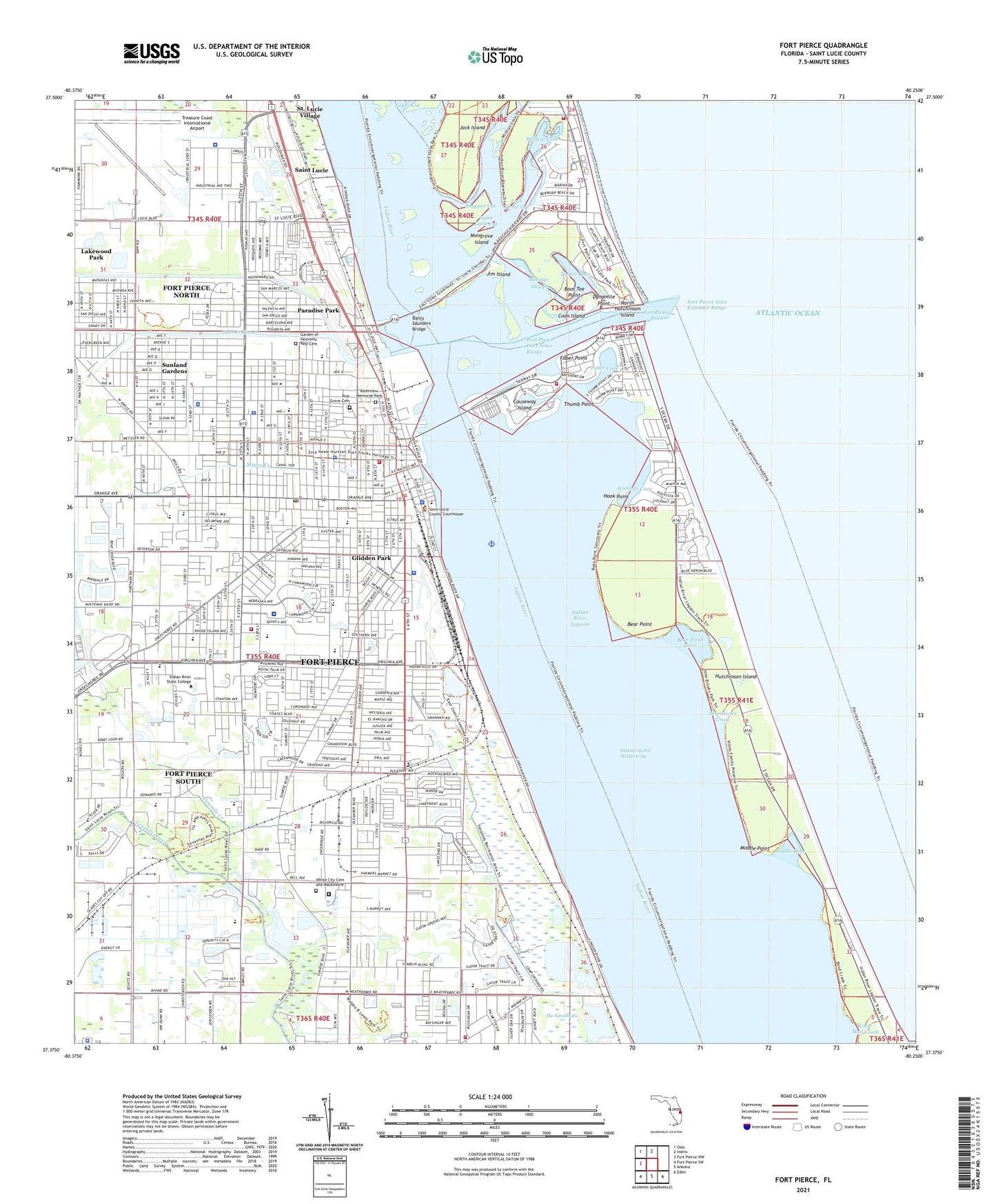 Fort Pierce Florida US Topo Map Image