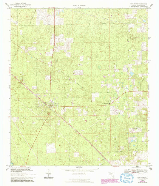 Classic USGS Fort White Florida 7.5'x7.5' Topo Map Image