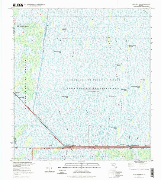 Classic USGS Fortymile Bend Florida 7.5'x7.5' Topo Map Image