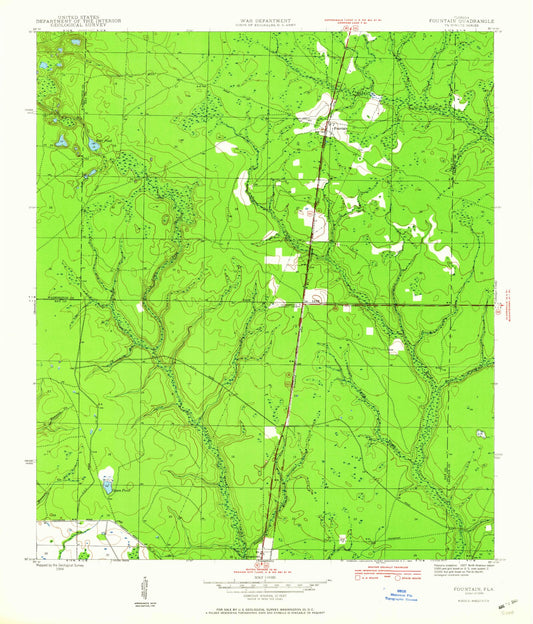 Classic USGS Fountain Florida 7.5'x7.5' Topo Map Image