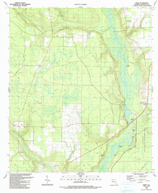 Classic USGS Frink Florida 7.5'x7.5' Topo Map Image