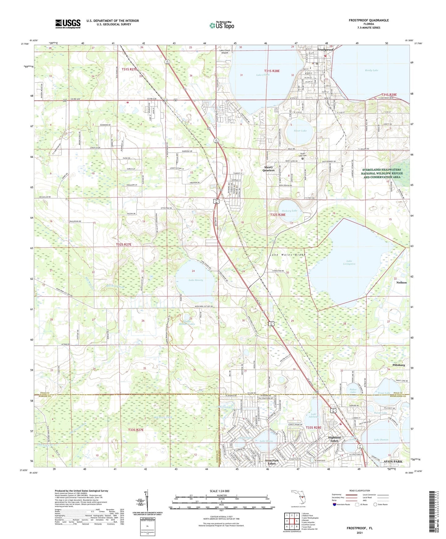 Frostproof Florida US Topo Map Image
