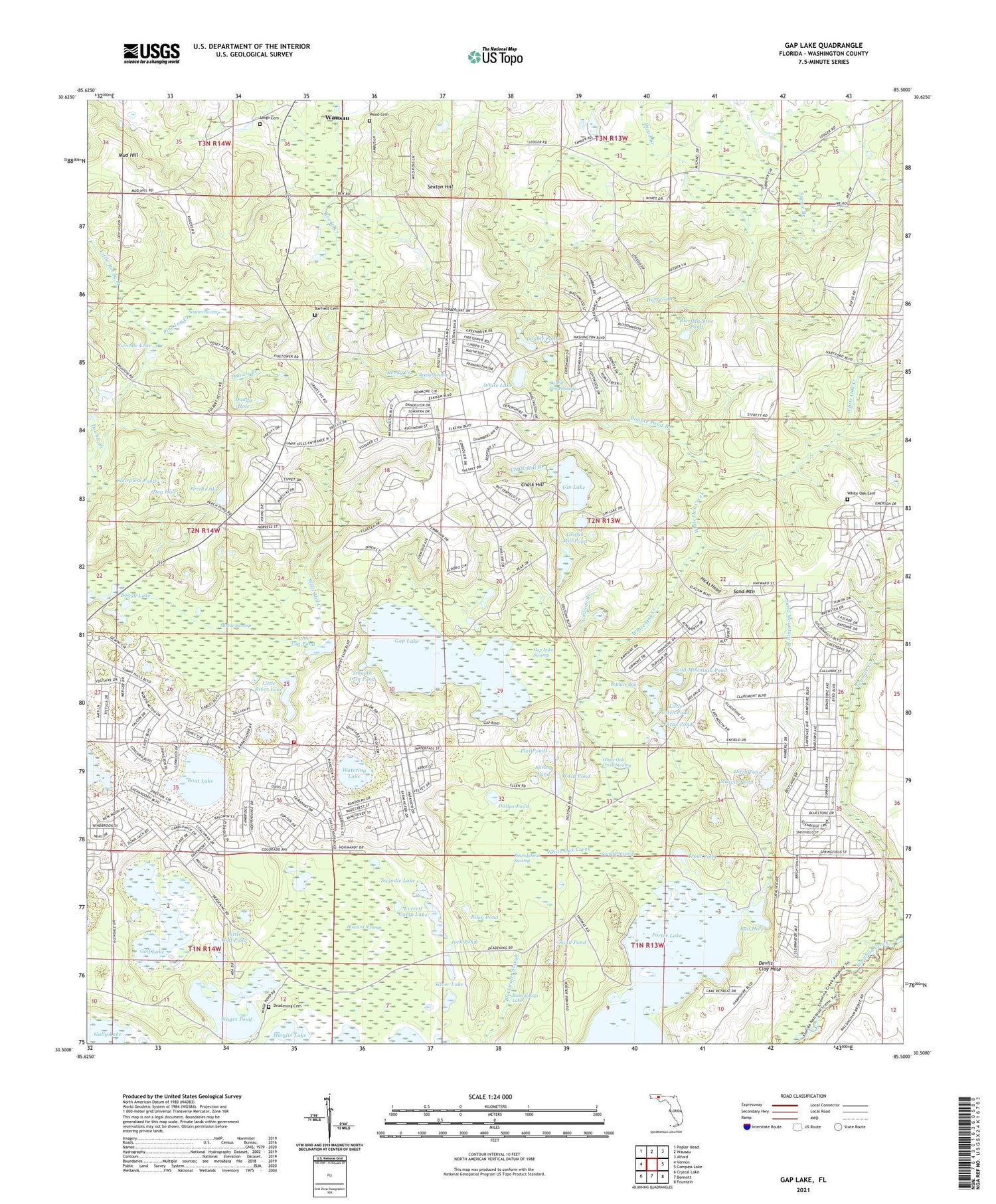 Gap Lake Florida US Topo Map Image