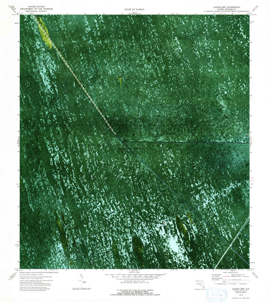 Classic USGS Gator Lake Florida 7.5'x7.5' Topo Map Image