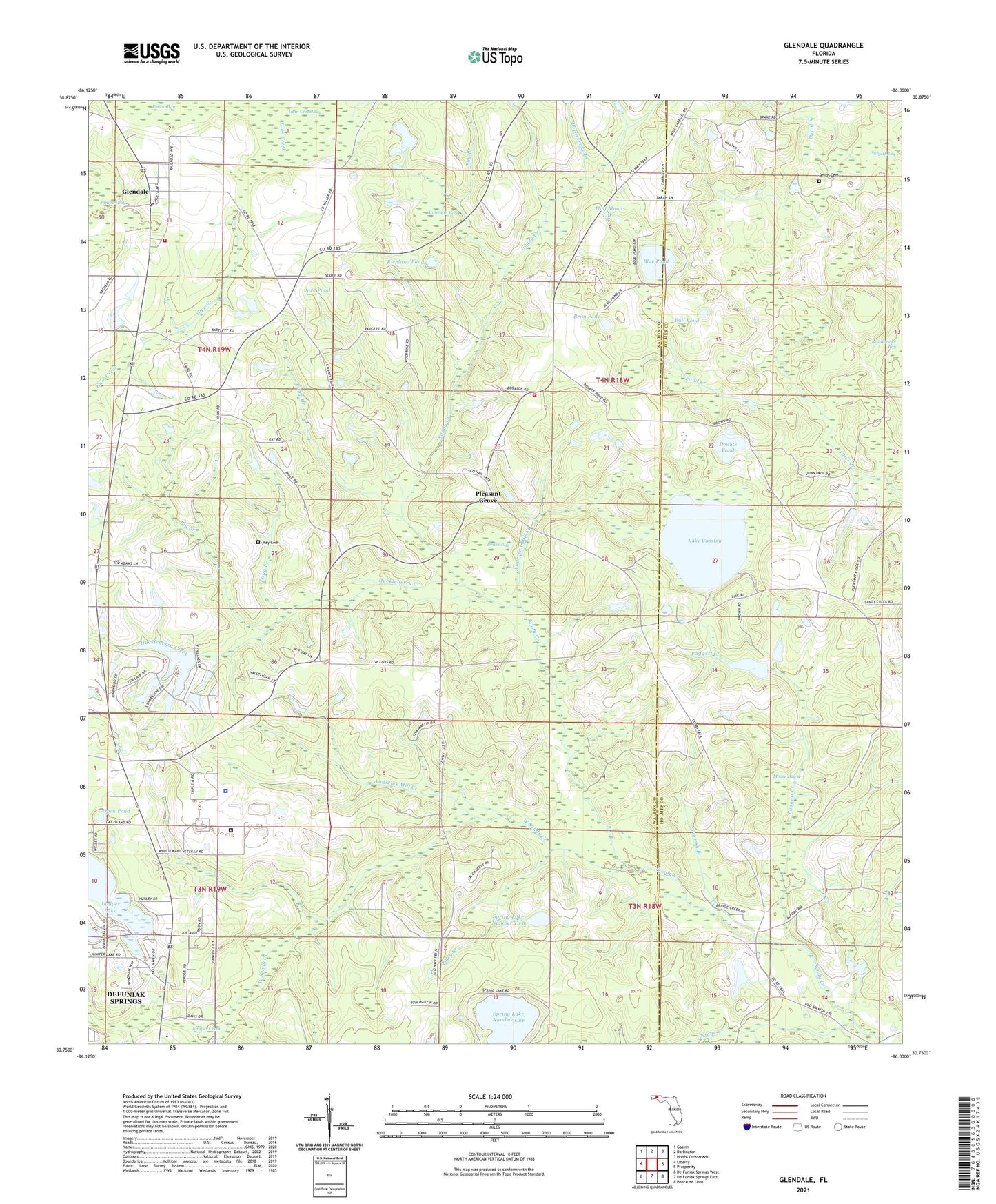 Glendale Florida US Topo Map Image