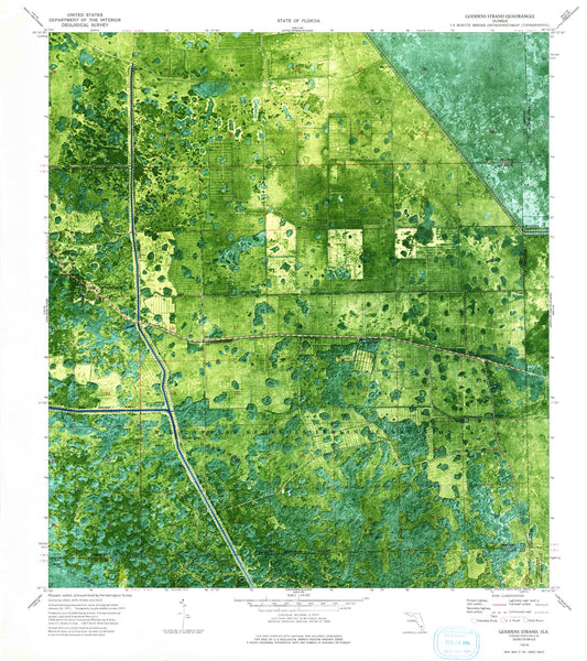 Classic USGS Goddens Strand Florida 7.5'x7.5' Topo Map Image