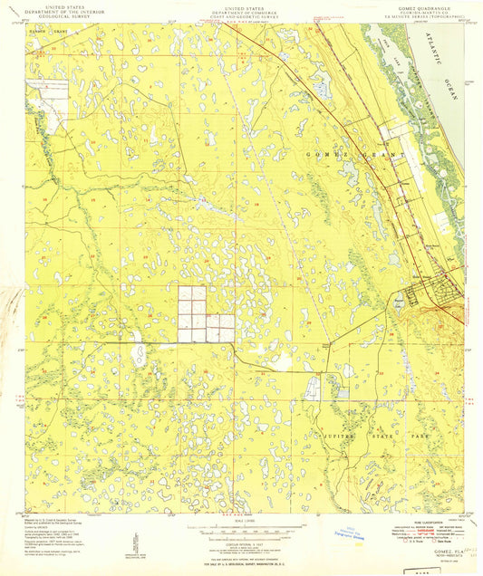 Classic USGS Gomez Florida 7.5'x7.5' Topo Map Image