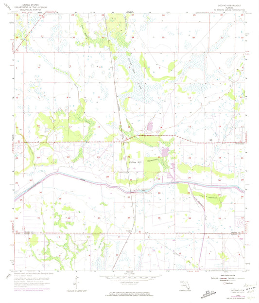 Classic USGS Goodno Florida 7.5'x7.5' Topo Map Image