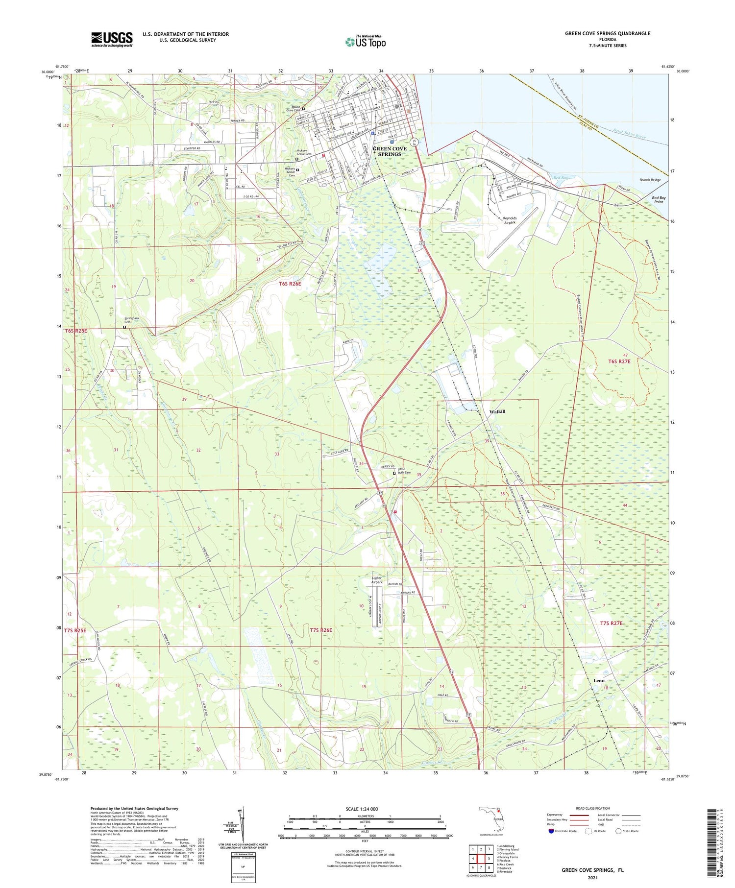 Green Cove Springs Florida US Topo Map Image