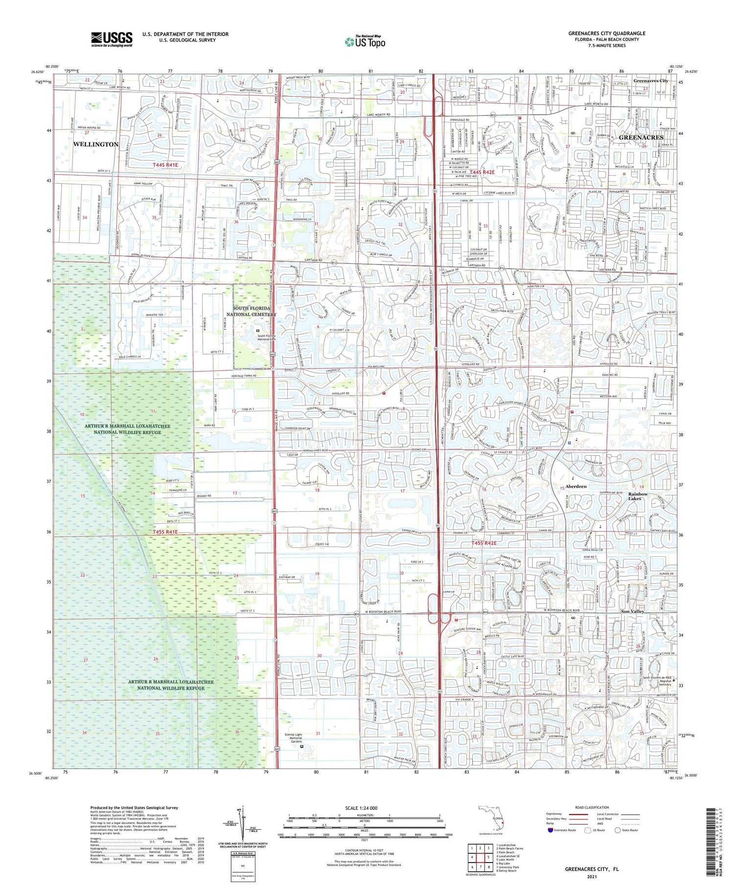Greenacres City Florida US Topo Map Image