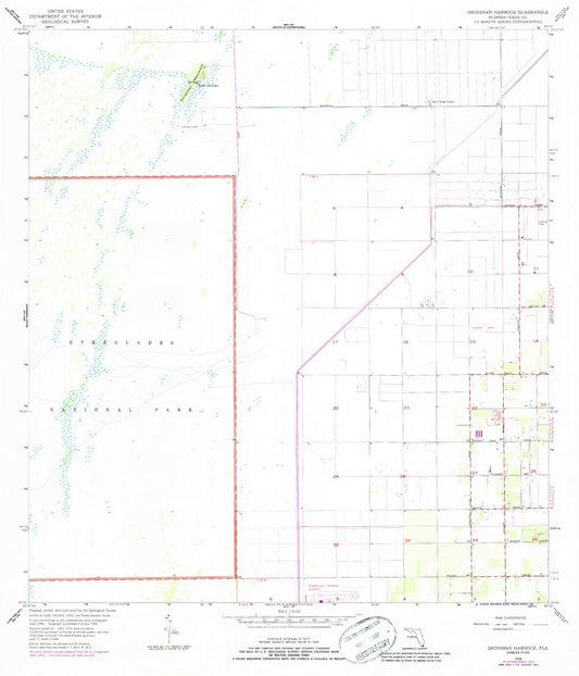 Classic USGS Grossman Hammock Florida 7.5'x7.5' Topo Map Image