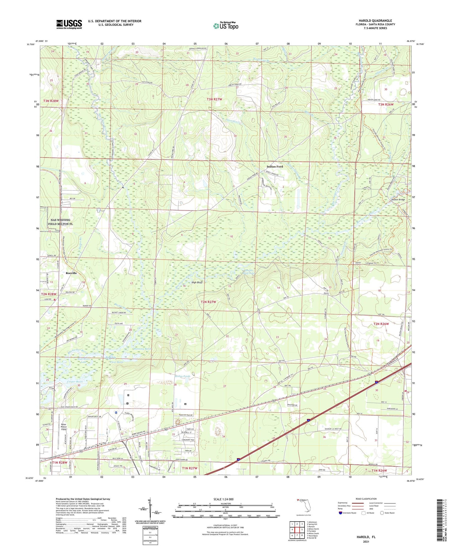 Harold Florida US Topo Map Image