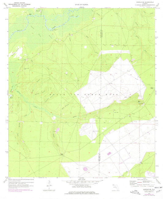Classic USGS Harold SE Florida 7.5'x7.5' Topo Map Image