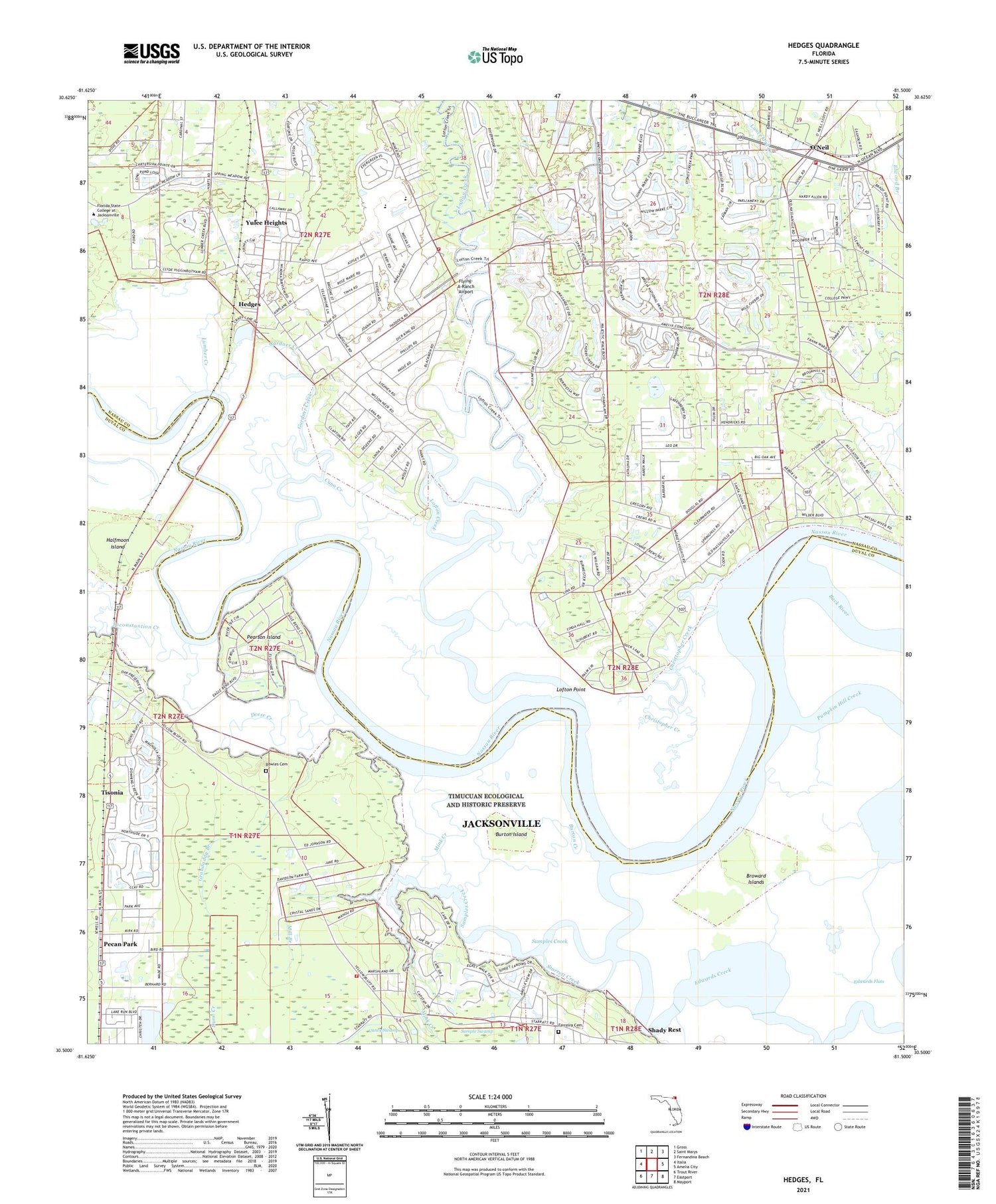 Hedges Florida US Topo Map Image