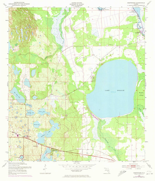 Classic USGS Hesperides Florida 7.5'x7.5' Topo Map Image