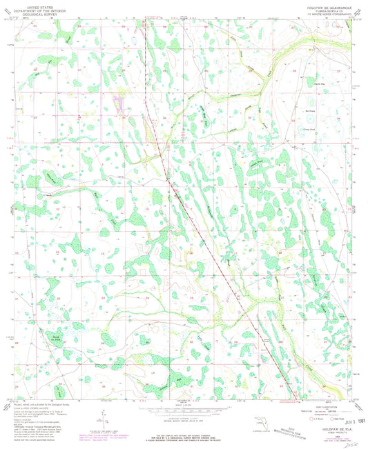 Classic USGS Holopaw SE Florida 7.5'x7.5' Topo Map Image