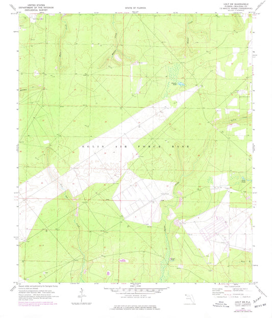 Classic USGS Holt SW Florida 7.5'x7.5' Topo Map Image