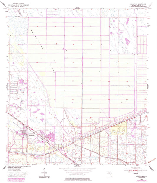 Classic USGS Indiantown Florida 7.5'x7.5' Topo Map Image
