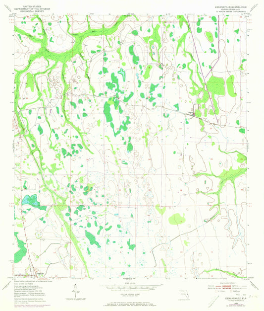 Classic USGS Kenansville Florida 7.5'x7.5' Topo Map Image