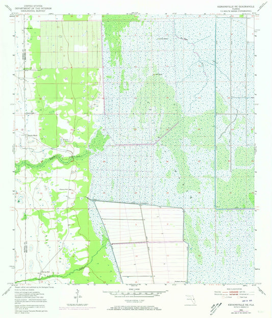 Classic USGS Kenansville NE Florida 7.5'x7.5' Topo Map Image