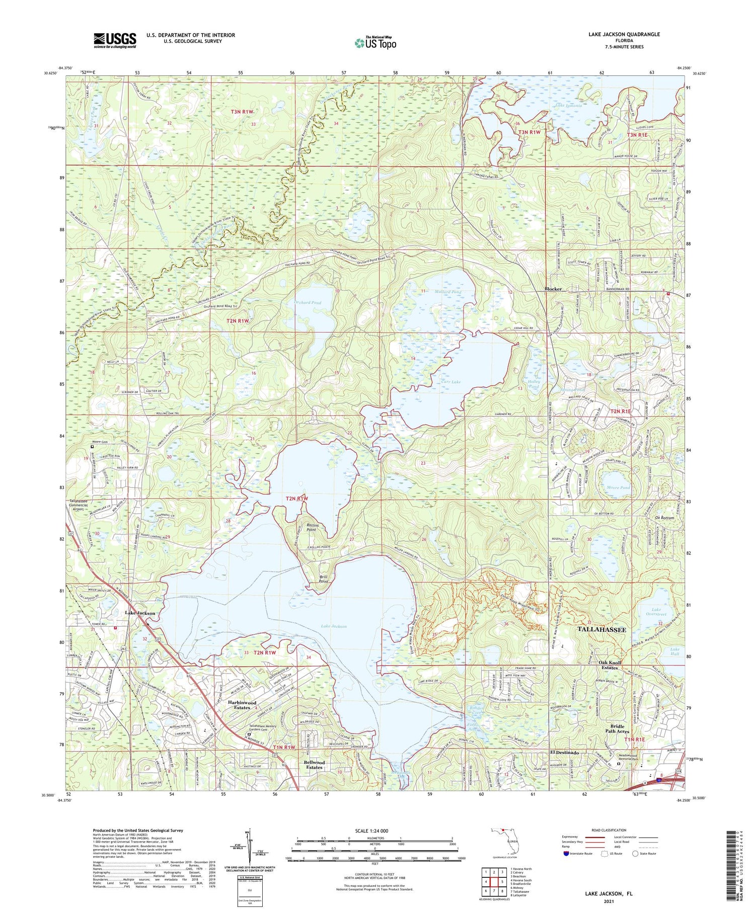 Lake Jackson Florida US Topo Map Image