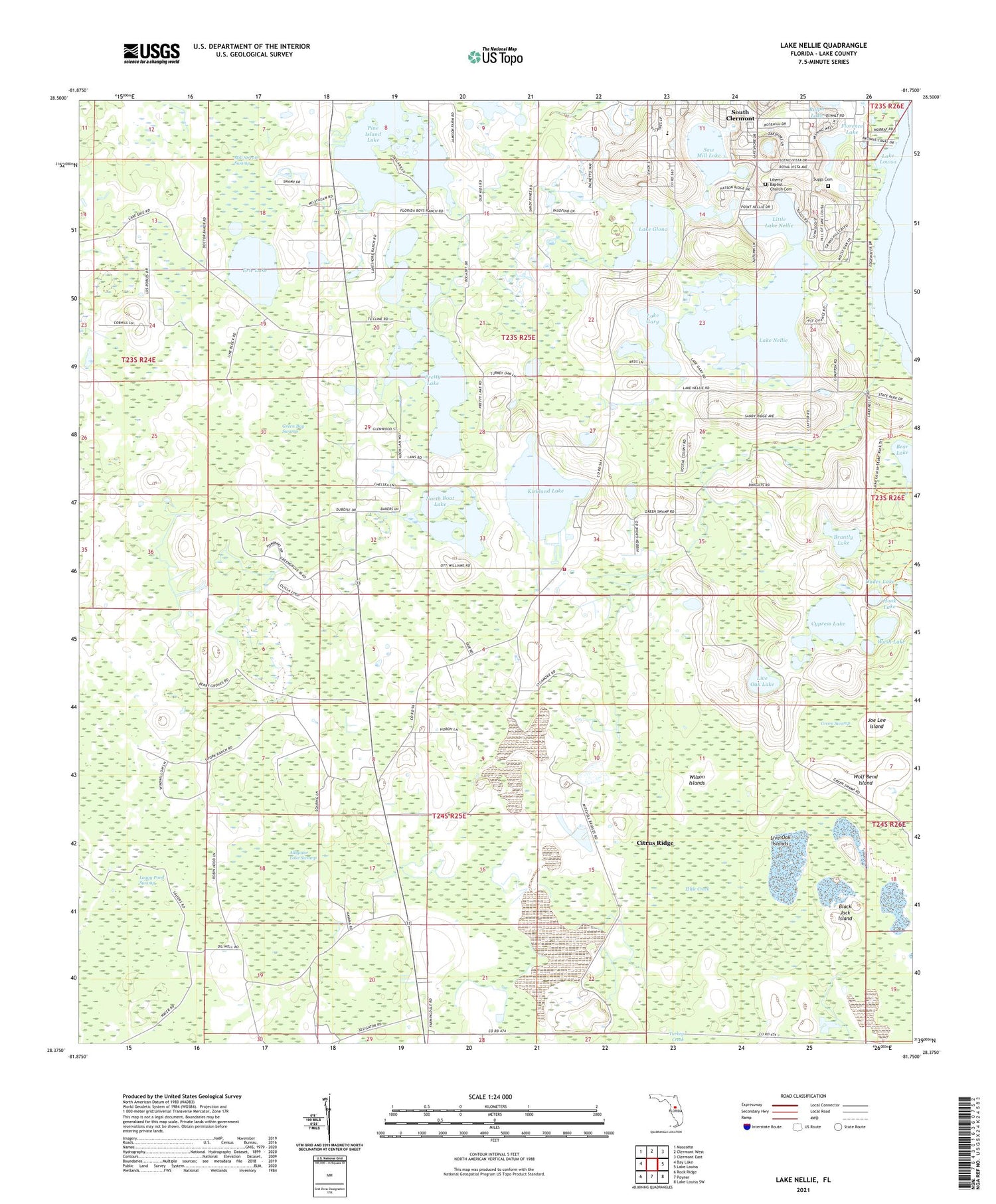 Lake Nellie Florida US Topo Map Image