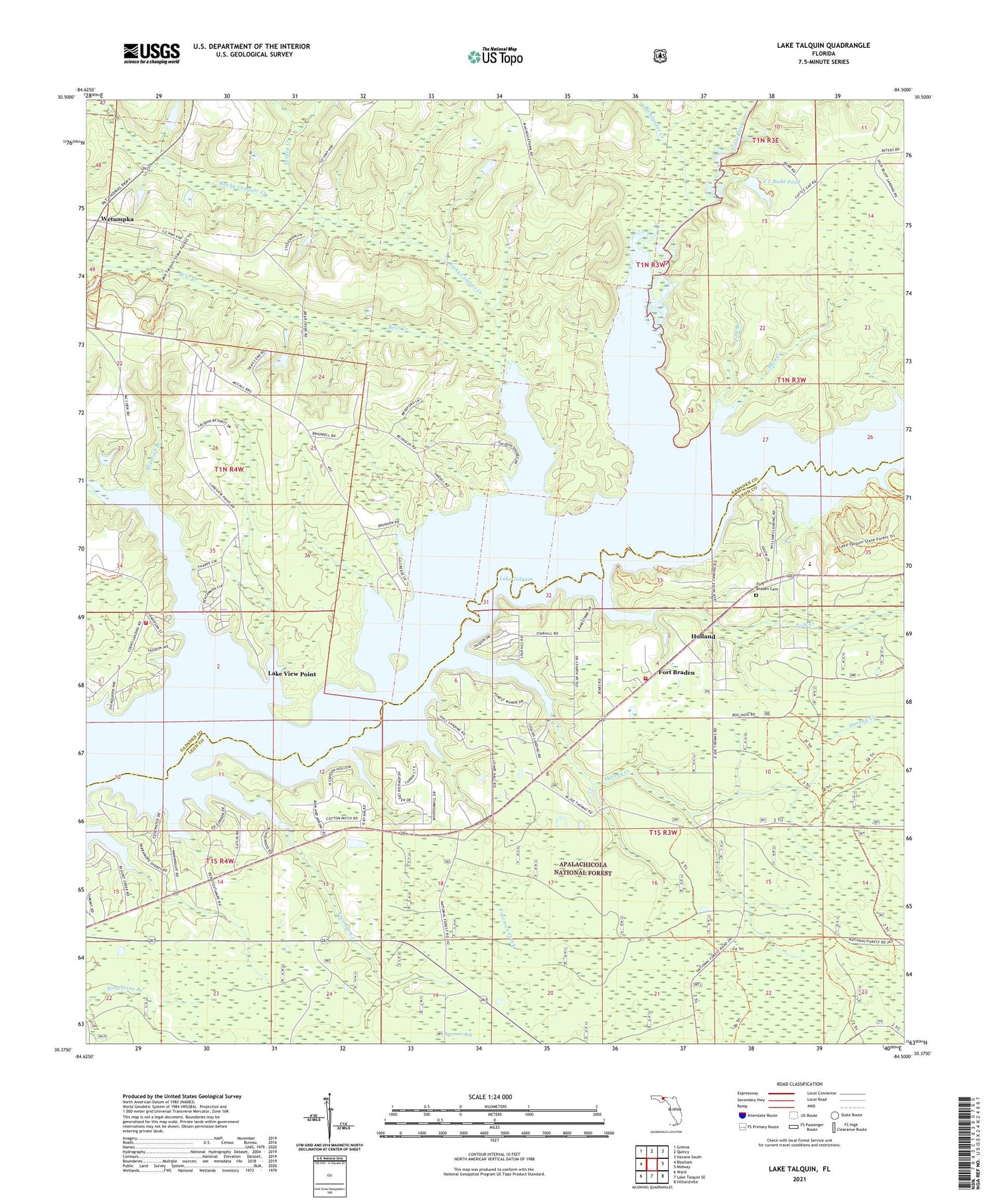 Lake Talquin Florida US Topo Map Image
