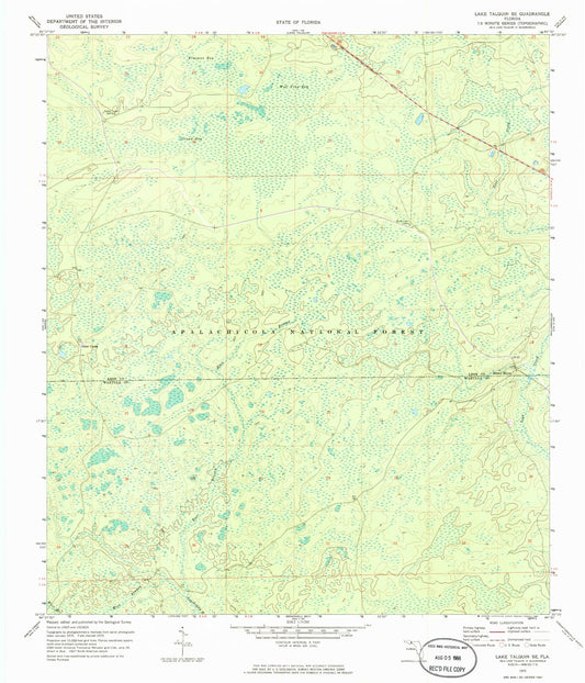 Classic USGS Lake Talquin SE Florida 7.5'x7.5' Topo Map Image