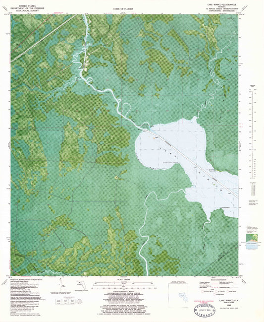 Classic USGS Lake Wimico Florida 7.5'x7.5' Topo Map Image