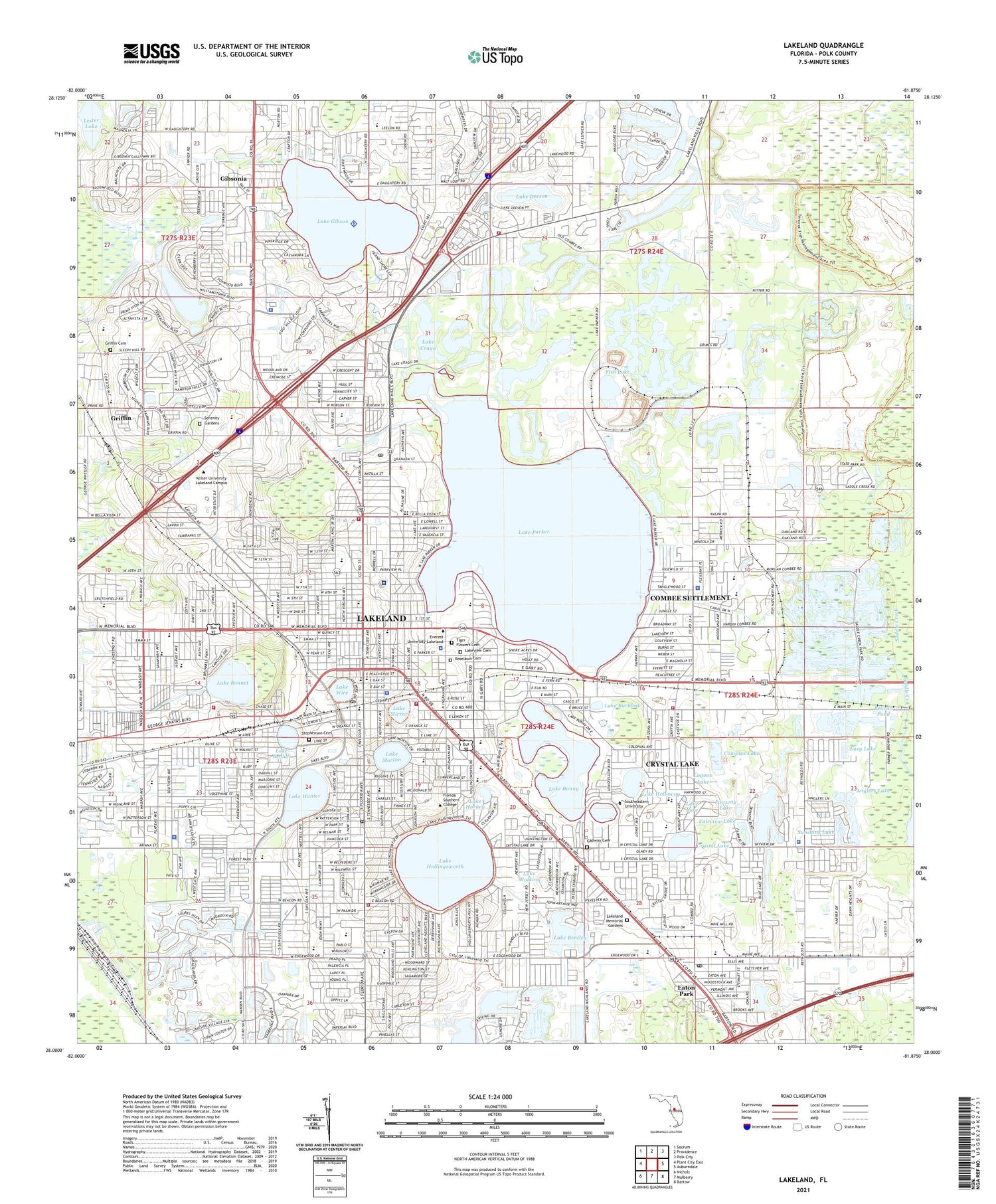Lakeland Florida US Topo Map Image