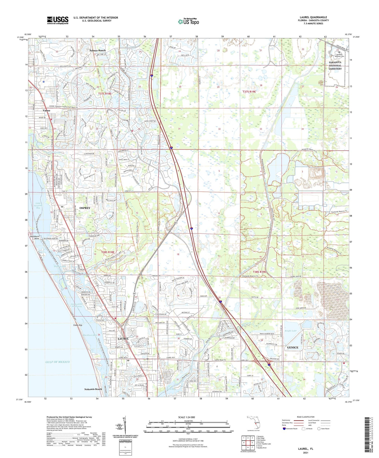 Laurel Florida US Topo Map Image