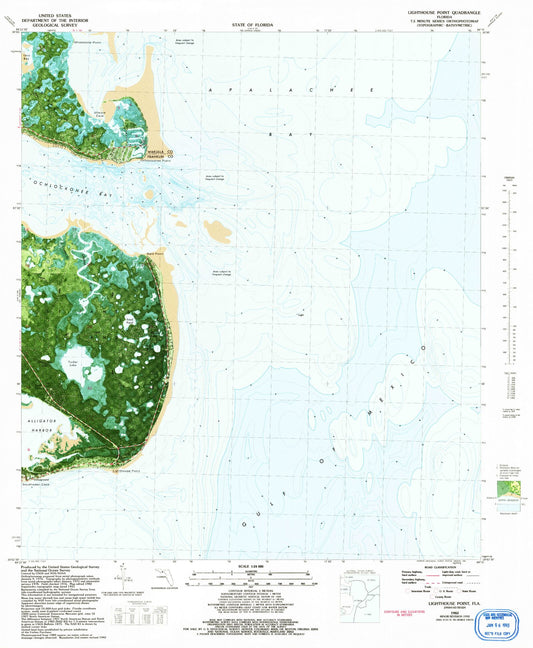 Classic USGS Lighthouse Point Florida 7.5'x7.5' Topo Map Image