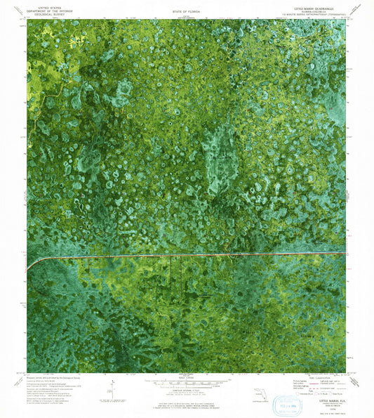 Classic USGS Little Marsh Florida 7.5'x7.5' Topo Map Image