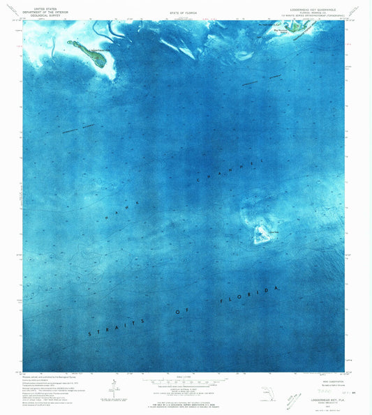 Classic USGS Key Lois Florida 7.5'x7.5' Topo Map Image