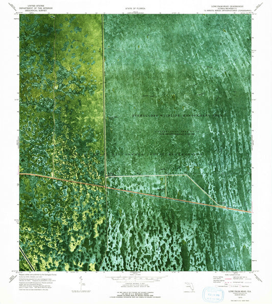 Classic USGS Lone Palm Head Florida 7.5'x7.5' Topo Map Image