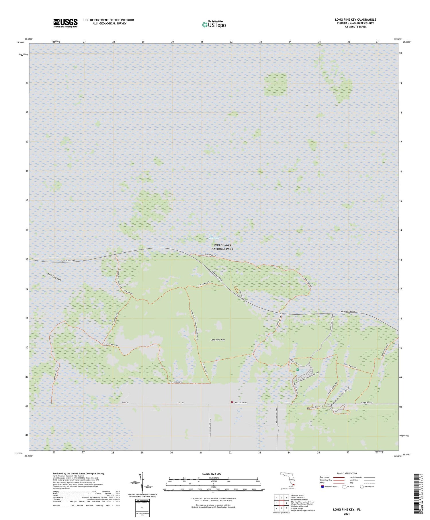 Long Pine Key Florida US Topo Map Image